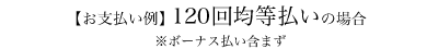 【お支払い例】 120回均等払いの場合 ※ボーナス払い含まず